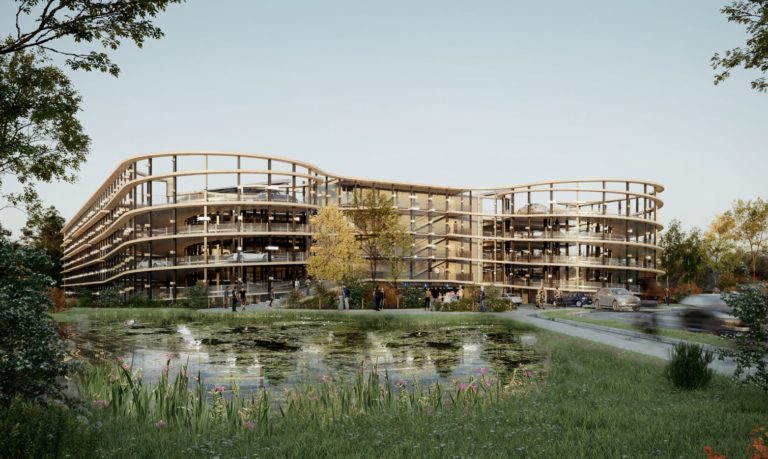 Le futur parking dans la ZAC Ampéris à Pessac, près de Bordeaux