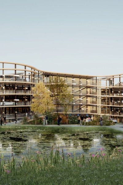 Le futur parking dans la ZAC Ampéris à Pessac, près de Bordeaux